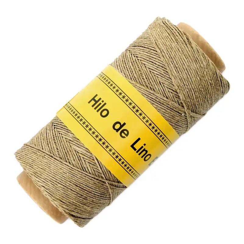 Novità Fil de lin ciré pour bijoux micro macramé 0.7 mm couleur Naturel n°4 x 100 g