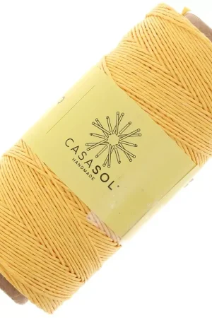 Compra Adesso Fil de lin ciré pour bijoux micro macramé 0.7 mm couleur Jaune orangé n°7 x 100 g