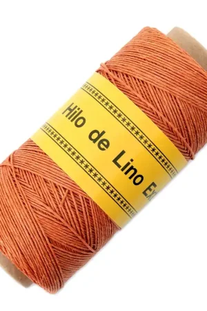 Fil de lin ciré pour bijoux micro macramé 0.7 mm couleur Orange n°8 x 100 g Prezzo Conveniente