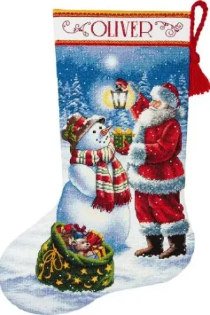 Non Perdere Kit calza di Natale da ricamare - Bagliore di festa - Dimensions