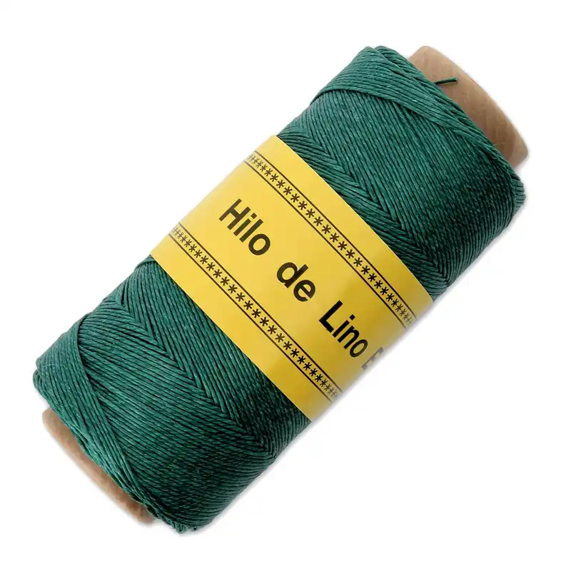 Fil de lin ciré pour bijoux micro macramé 0.7 mm couleur Bleu Vert n°23 x 100 g Quantità Limitata