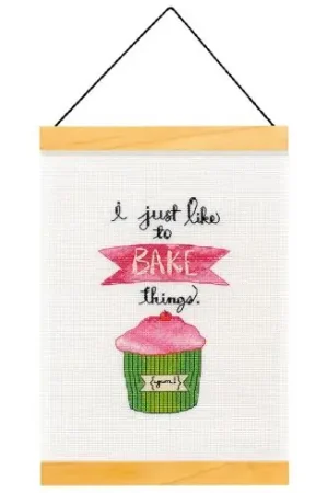 Offerta Limitata Kit per banner da ricamo - Amo fare cuocere appena delle cose - Dimensions