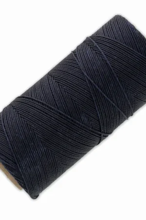 Bobine de fil ciré Linhasita pour micro macramé 0.75 mm - Blue Black (73) x228m Spedizione Gratuita