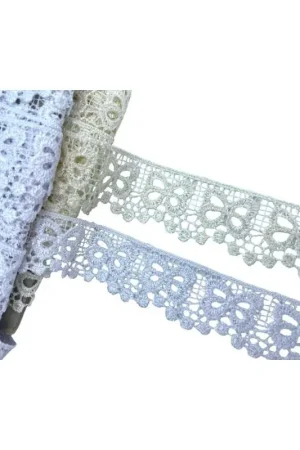 18,70 Mt Pizzo Macramè Fiocco Alto 3 cm Prezzo Di Fabbrica