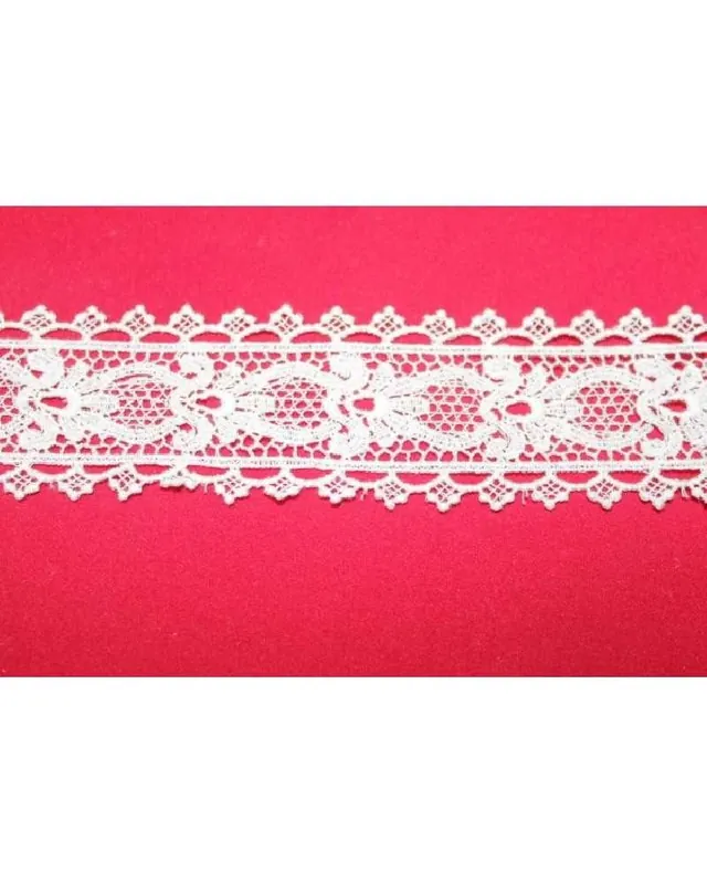Nuovo Arrivo 13,50 Mt Pizzo Merletto Bianco Cotone Alto 3,5 Cm