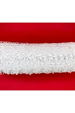 A Buon Prezzo 19,50 Mt Passamaneria Pizzo Macramè Punta Ricamo Ghirigoro Alto 9 Cm