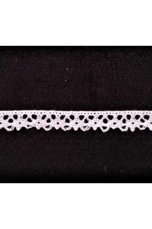 Passamaneria puntina merletto pizzo in cotone smerlato modello archetti rombo bianco o panna alto 12 mm ffb A Buon Prezzo