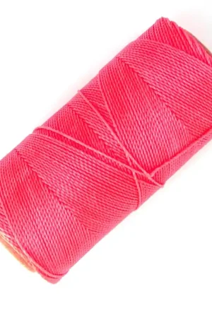 Bobine de fil ciré Linhasita pour micro macramé 0.5 mm - Fluo Pink (328) x335m Quantità Limitata
