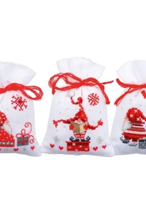 Kit sacchetto profumato da ricamo - 3 sacchetti - Christmas elves - Vervaco Ultima Occasione