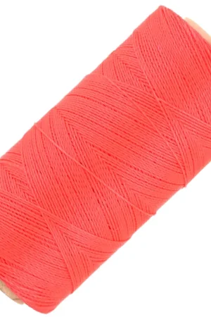 Bobine de fil ciré Linhasita pour micro macramé 0.5 mm - Corail Fluo (394) x335m Prezzo Basso