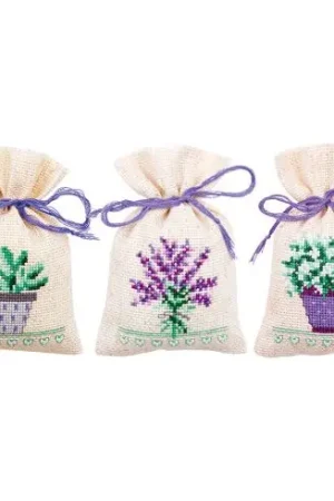 Spedito Oggi Kit sacchetto profumato da ricamo - 3 sacchetti - La Provenza - Vervaco