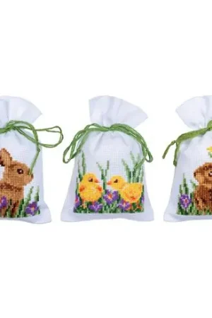 Più Venduto Kit sacchetto profumato da ricamo - Conigli con pulcini - Vervaco