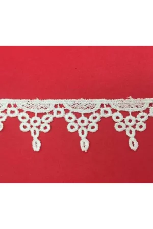 Soddisfatti O Rimborsati Passamaneria Merletto Pizzo Macramè Bianco Disegno Grappolo Uva Alto Cm 3