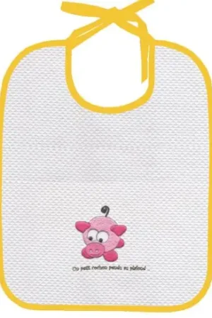 Kit bavaglino da ricamo - Bavaglino da ricamo - un piccolo maialino - Princesse Occasione