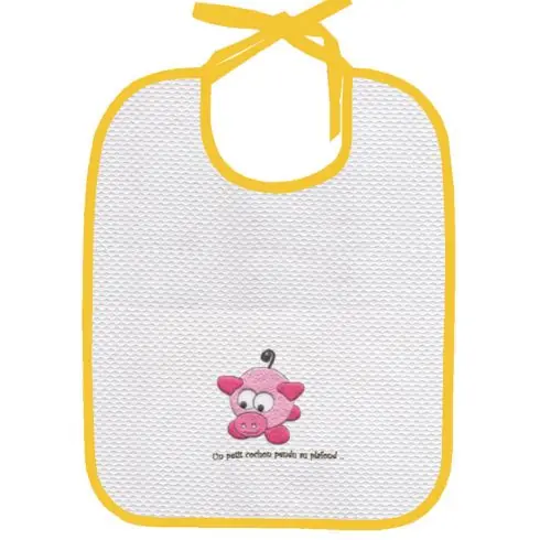 Kit bavaglino da ricamo - Bavaglino da ricamo - un piccolo maialino - Princesse Occasione