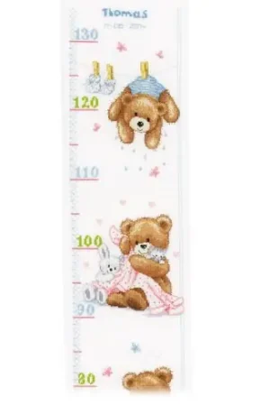 Consegna Rapida Kit di metri crescita da ricamo - Orsacchiotto - Vervaco