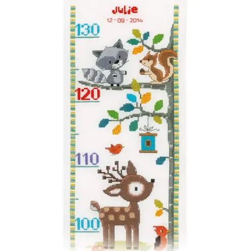 Kit di metri crescita da ricamo - Animali della foresta II - Vervaco Scelto Dai Clienti