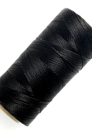 Bobine de fil ciré Linhasita pour micro macramé 0.5 mm - Black x335m Offerta Limitata