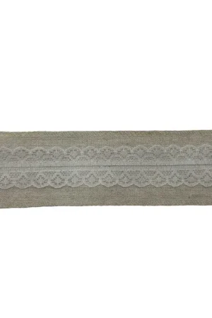 Novità Passamaneria Nastro Lino Bollito Naturale Pizzo Rashel Bianco Alto 5 Cm