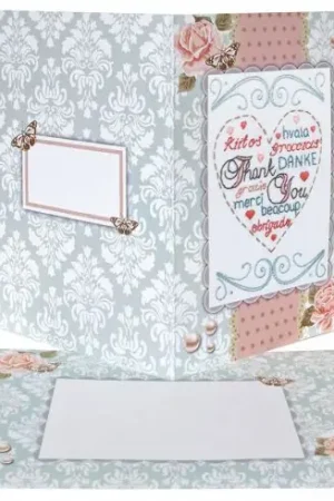 Kit bigliettini da ricamare - Ringraziamenti - Anchor Bestseller