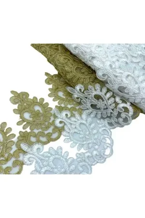 50 Cm Passamaneria Pizzo Tulle Rebrodè Ricamo Cuore Sacro Ghirigoro Alto 14 Cm Spedizione Espresso