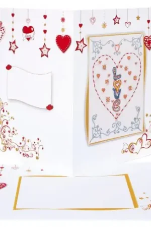 Kit bigliettini da ricamare - San Valentino - Anchor Solo Oggi