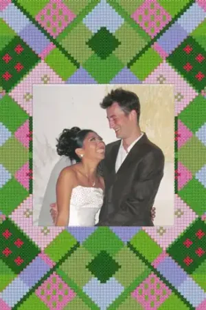 Di Tendenza Kit portafoto ricamo - Cornice fotografica da ricamo - primavera - Aux 4 points du monde