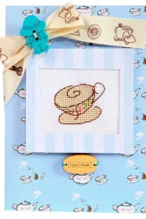 Scelto Dai Clienti Kit bigliettini da ricamare - Tazza da tè - Tema blu - Luca-S