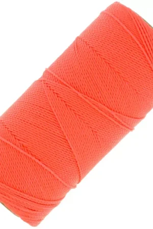 Bobine de fil ciré Linhasita pour micro macramé 1 mm - Corail Fluo (394) x168m Nuova Collezione