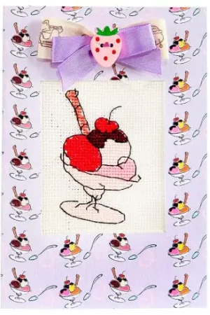 Kit bigliettini da ricamare - Taglio del ghiaccio - bambina - Luca-S Offerta