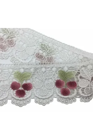Merletto Macramè Punta Bianco Ciliegia Alto Cm 11 Non Perdere