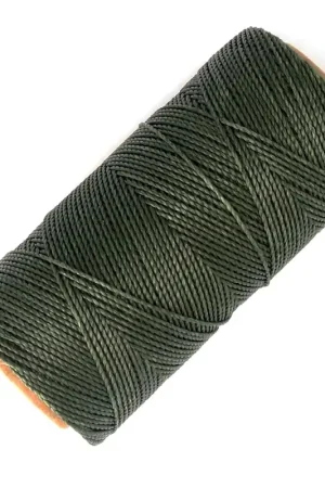 Bobine de fil ciré Linhasita pour micro macramé 1 mm - Vert Kaki (64) x168m Di Tendenza