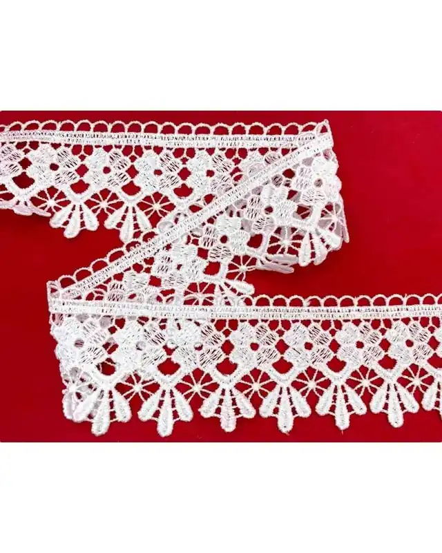 Passamaneria Pizzo Macramè Merletto Bianco Fiore Punta Alto 6 Cm Più Venduto