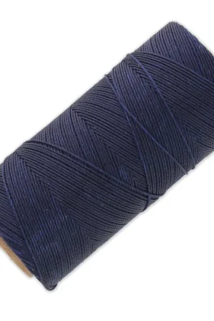 Nuovo Arrivo Bobine de fil ciré Linhasita pour micro macramé 1 mm - Navy Blue (70) x168m