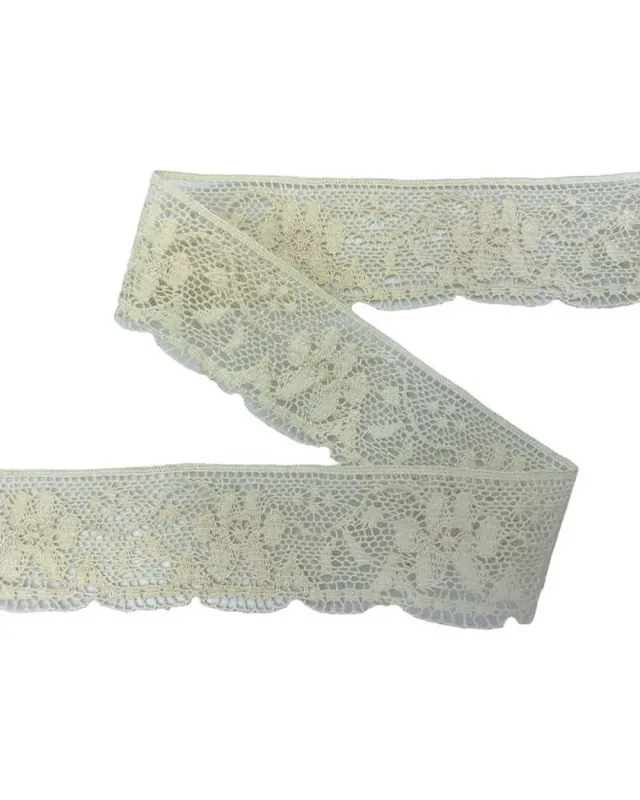 Sconto Passamaneria Pizzo Merletto Cotone Fiore Smerlato Rete Punta Alto 3 Cm