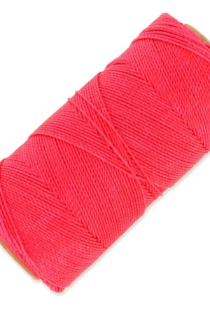 Miglior Prezzo Bobine de fil ciré Linhasita pour micro macramé 1 mm - Fluo Pink (328) x168m