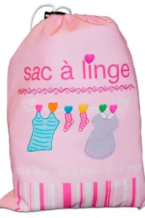 Acquista Ora Kit borsa da ricamare - Sacchetto per il bucato da ricamare rosa - Princesse