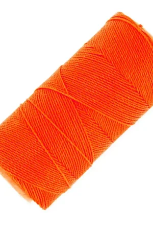 Prezzo Scontato Bobine de fil ciré Linhasita pour micro macramé 1 mm - Fluo Orange (393) x168m