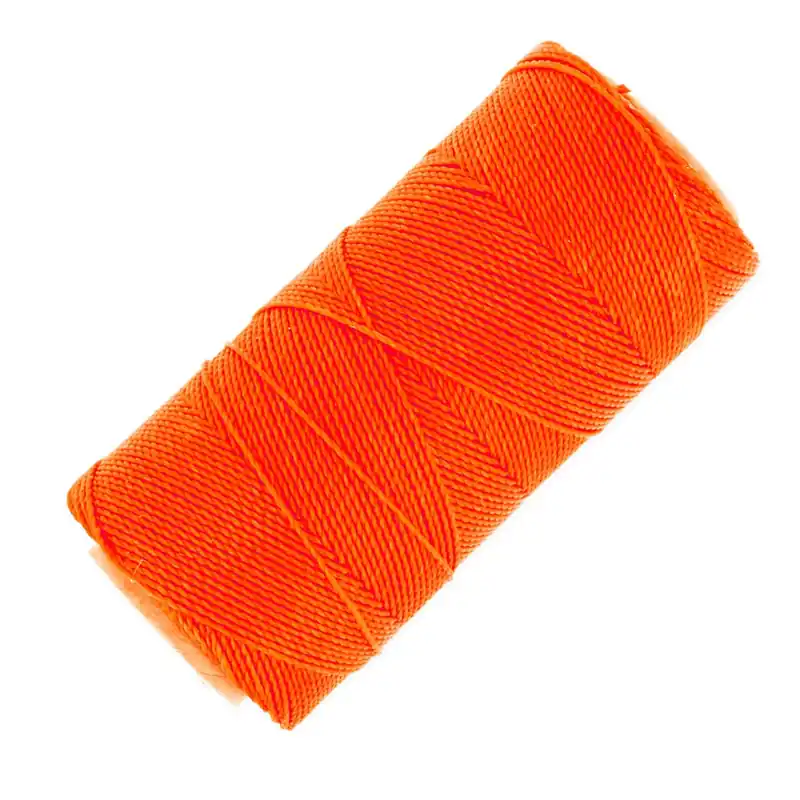 Prezzo Scontato Bobine de fil ciré Linhasita pour micro macramé 1 mm - Fluo Orange (393) x168m