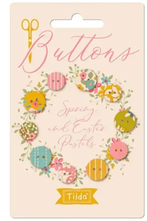 Confezione da 10 Bottoni Rivestiti in Tessuto - Tilda Creating Memories Spring Must-Have