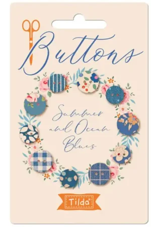 Confezione da 10 Bottoni Rivestiti in Tessuto - Tilda Creating Memories Summer Offerta