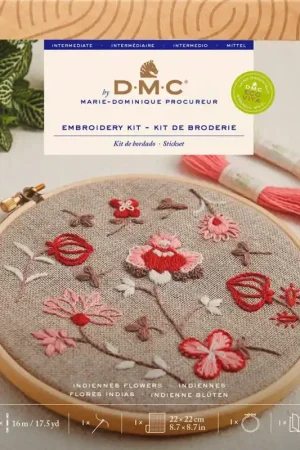 Kit da Ricamo - Fiori Indiani - DMC Spedizione Gratuita