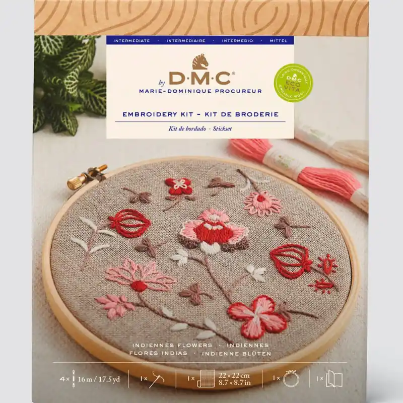 Kit da Ricamo - Fiori Indiani - DMC Spedizione Gratuita