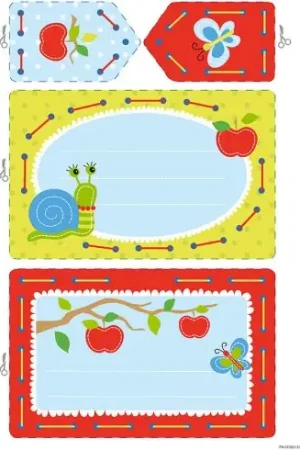 Kit bigliettini da ricamare per bambini - Kit da creare - Lumaca e Farfalla - Vervaco Must-Have