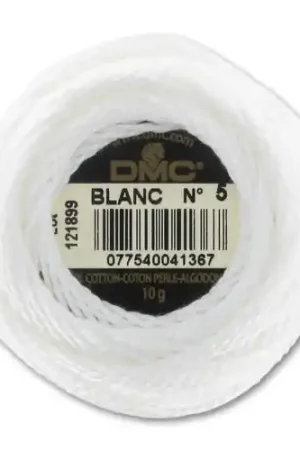 Nuova Collezione Coton perlé DMC  n°5 Blanc x45m