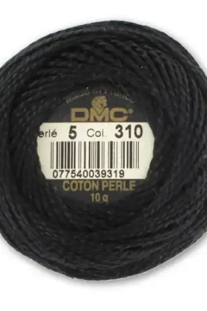 Ultime Pezzi Coton perlé DMC  n°5 Noir (310) x45m