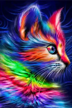 Saldi Kit ricamo diamante - Gattino colorato - Diamond Painting