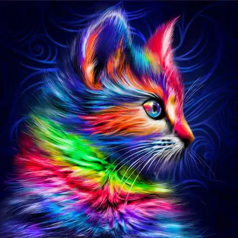 Saldi Kit ricamo diamante - Gattino colorato - Diamond Painting