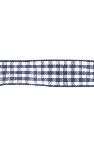 Subito Disponibile Ruban vichy Mokuba 14 mm - Bleu foncé - Blanc x50cm