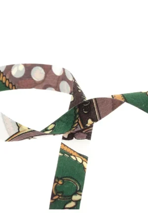 Consegna Rapida Ruban foulard 15 mm en polyester - Vert foncé - Marron x1m